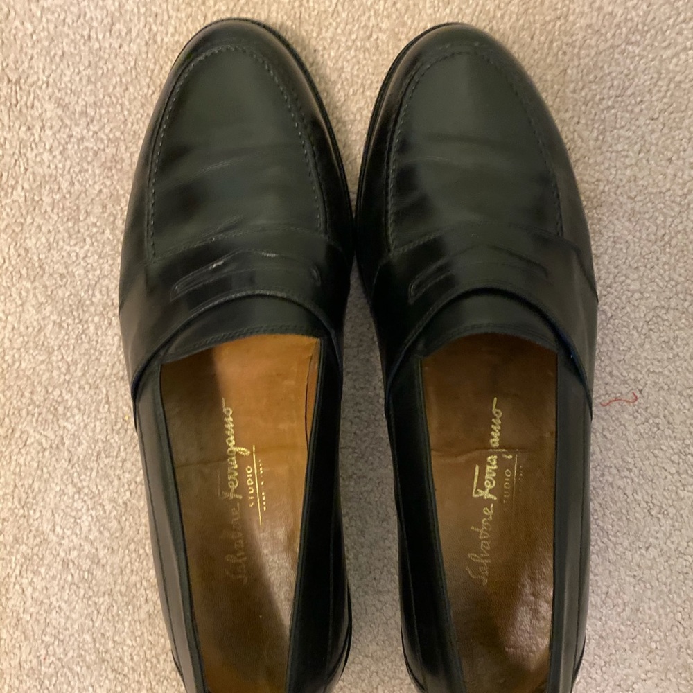 Salvatore Ferragamo Black Dress Shoes Size 12